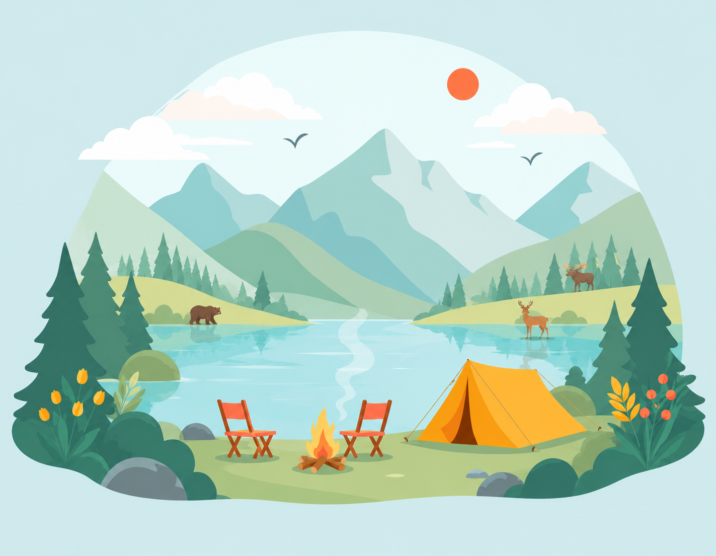 Camping illustration